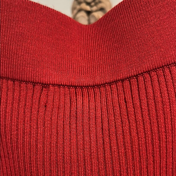 Chic Red Ribbed Two-Piece Set #28 - Picture 6 of 10